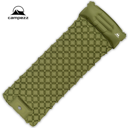 Campezz Inflatable Sleeping Mat with pillow - Green