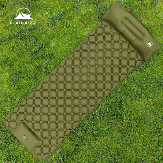 Campezz Inflatable Sleeping Mat with pillow - Green